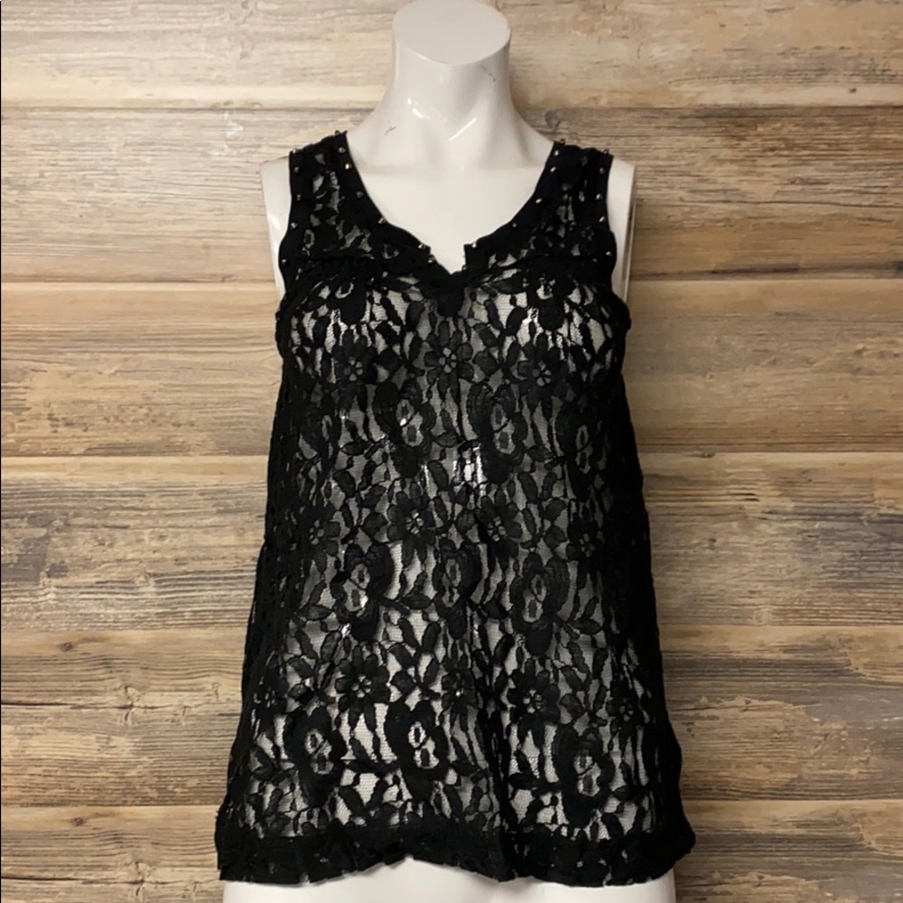 Express Black Lace Sleeveless Top